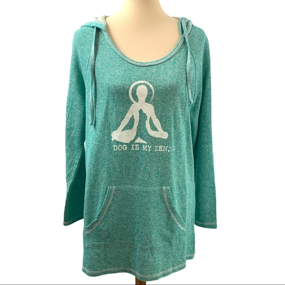 Dog is Good Graphic Green Pullover Hoodie